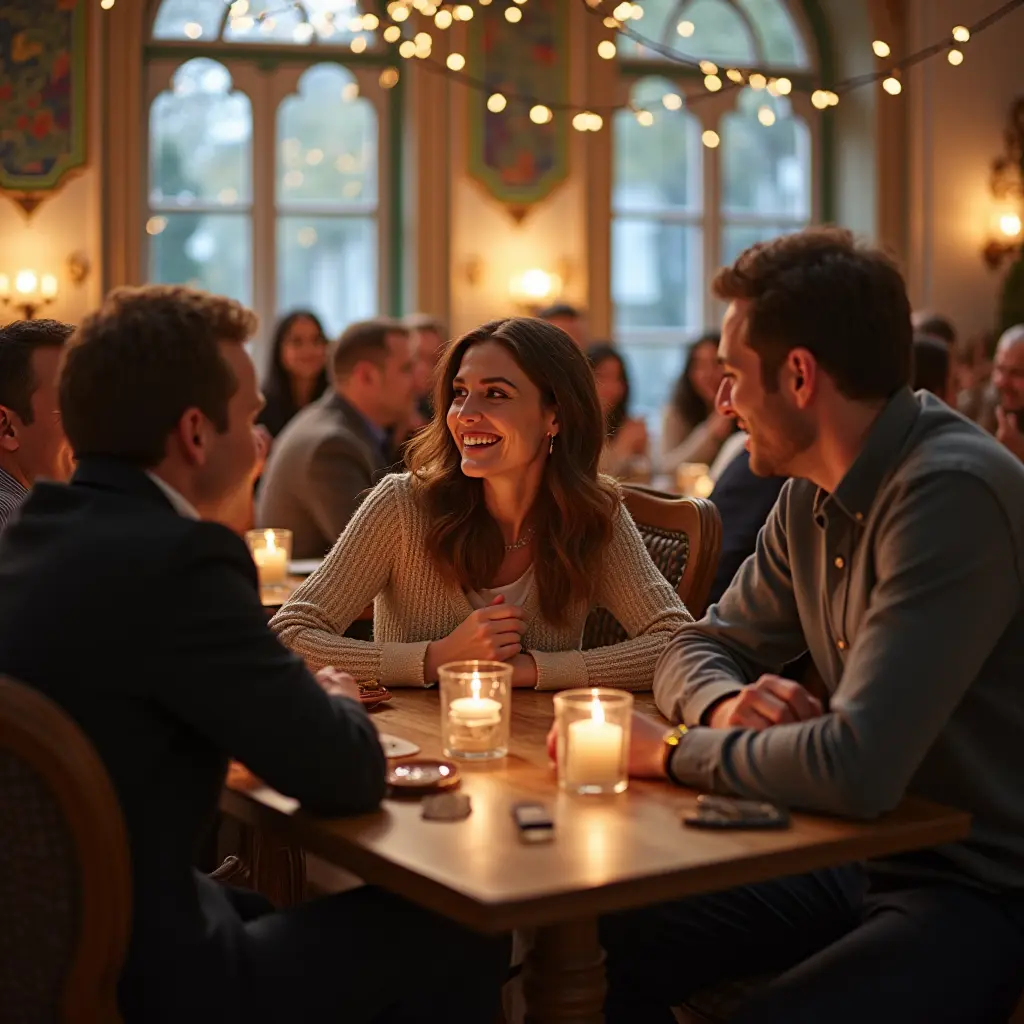 Friends at dinner