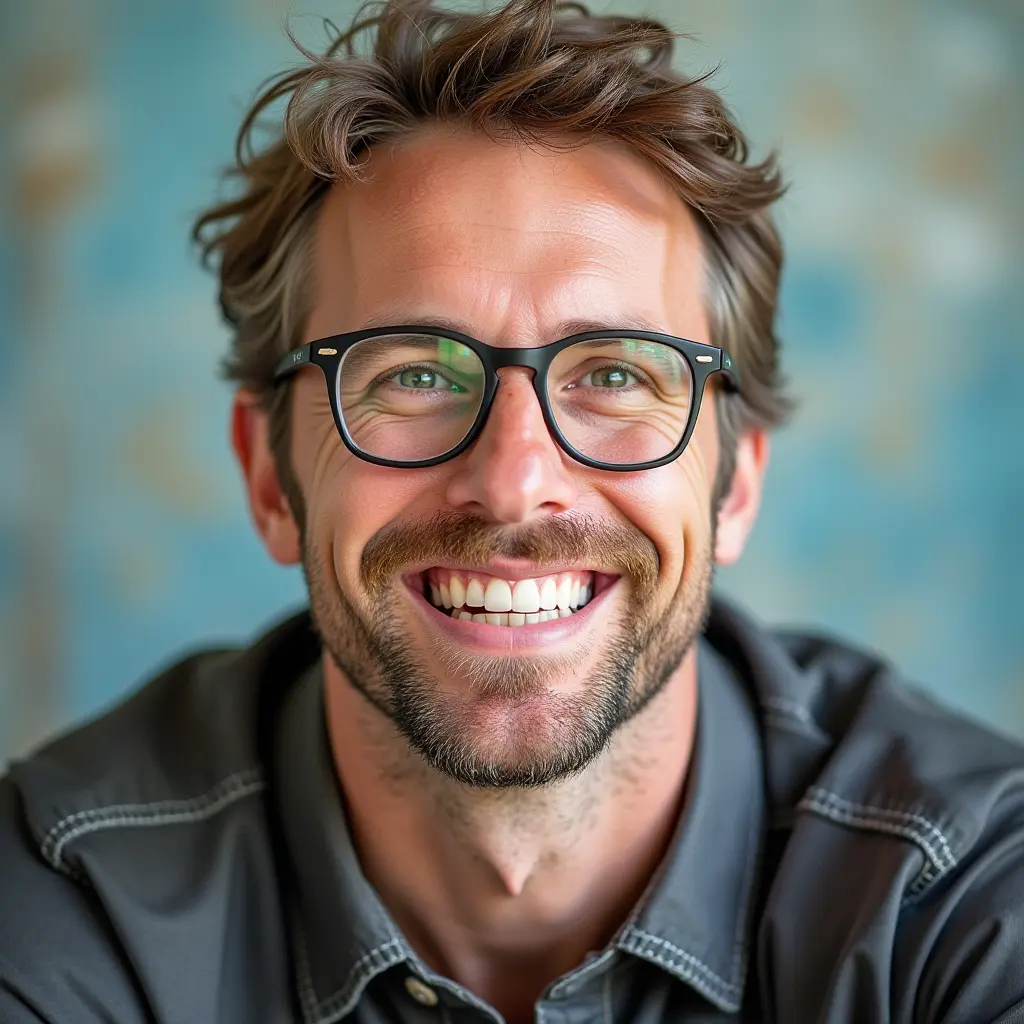 A man with an authentic smile